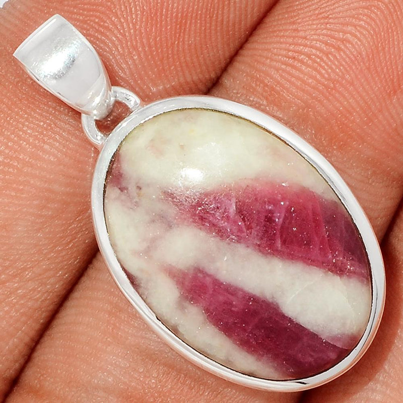 1.3" Natural Rubellite Pink Tourmaline With Quartz Cabochon Pendants - PQCP116