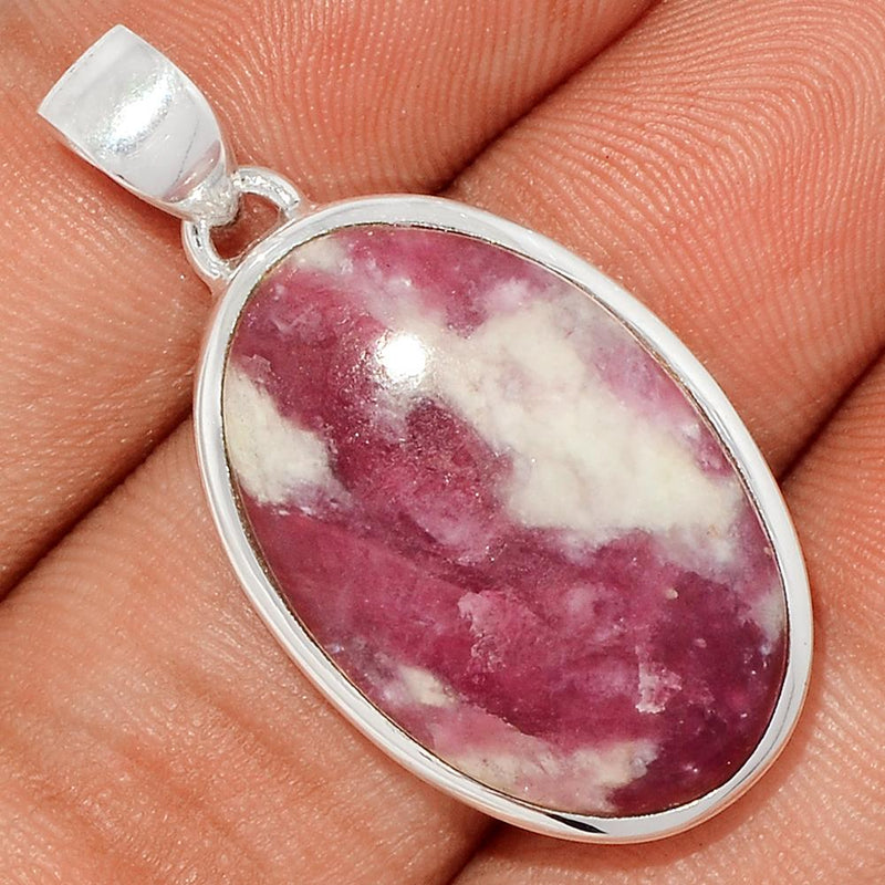 1.3" Natural Rubellite Pink Tourmaline With Quartz Cabochon Pendants - PQCP118