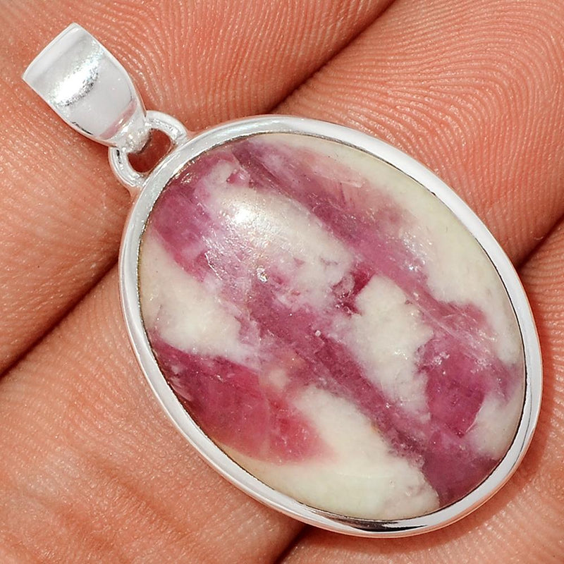 1.3" Natural Rubellite Pink Tourmaline With Quartz Cabochon Pendants - PQCP126