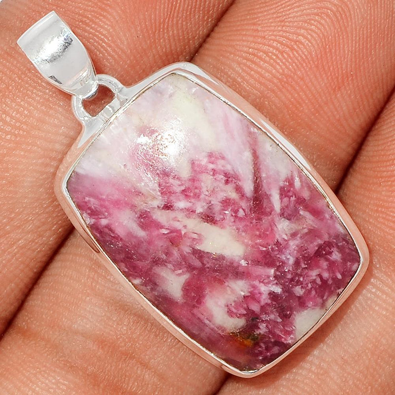 1.3" Natural Rubellite Pink Tourmaline With Quartz Cabochon Pendants - PQCP127