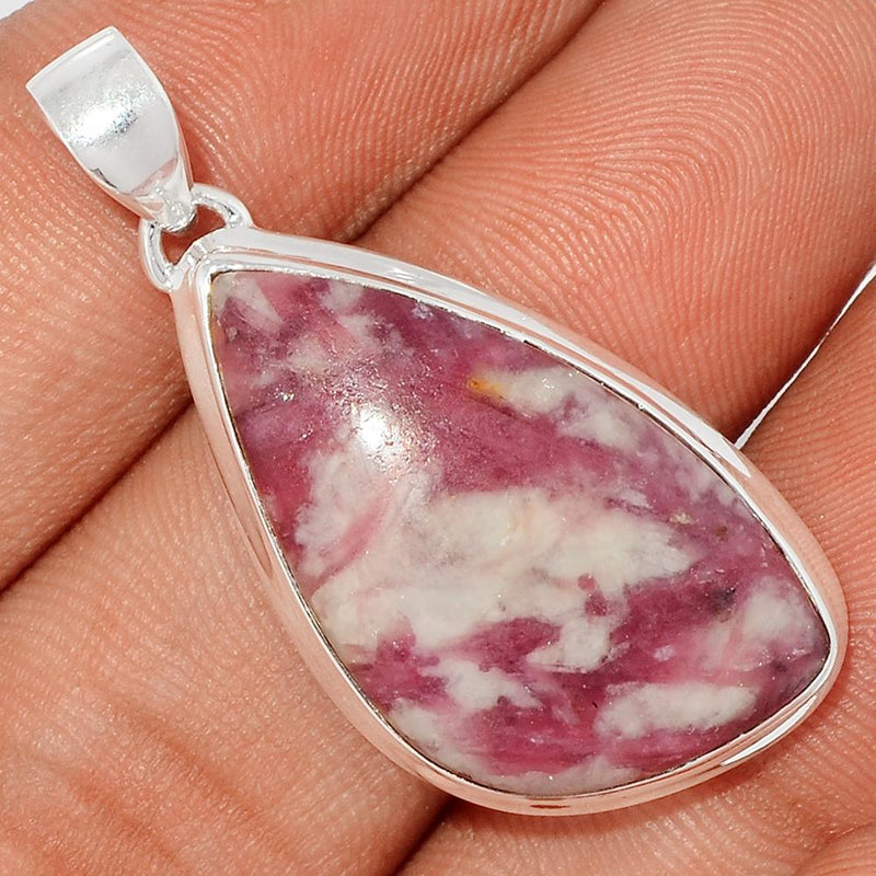 1.6" Natural Rubellite Pink Tourmaline With Quartz Cabochon Pendants - PQCP138