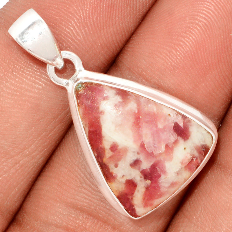 1.2" Natural Rubellite Pink Tourmaline With Quartz Cabochon Pendants - PQCP164