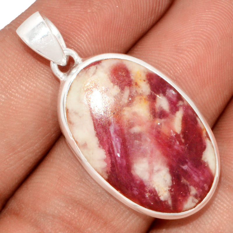 1.5" Natural Rubellite Pink Tourmaline With Quartz Cabochon Pendants - PQCP178