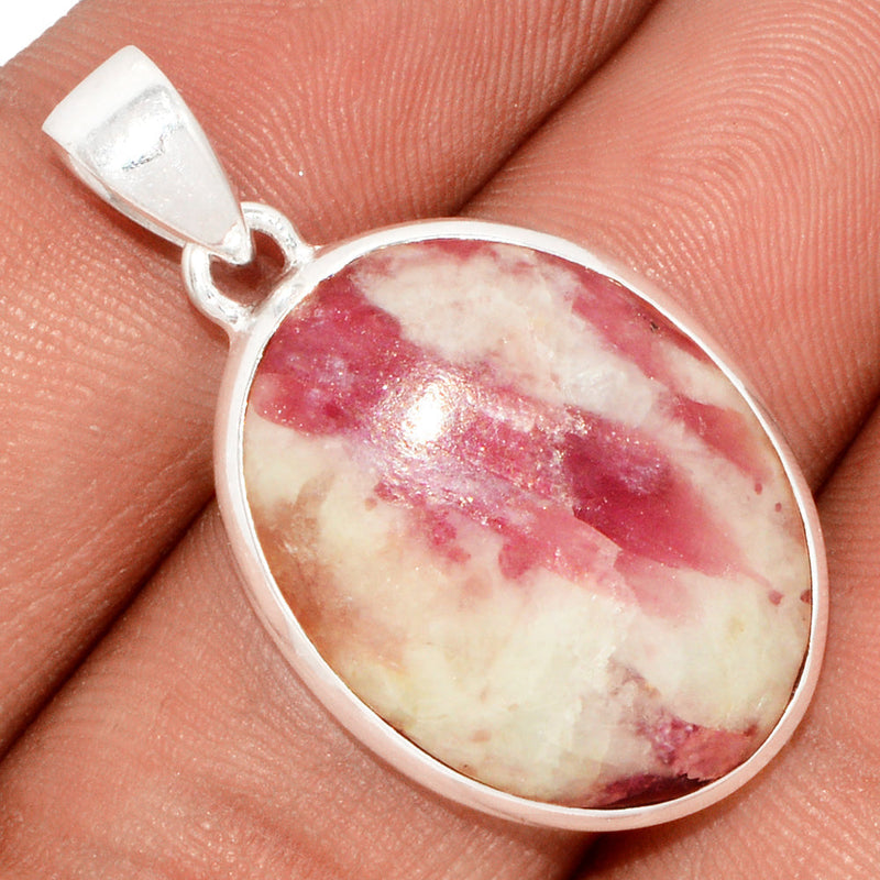 1.3" Natural Rubellite Pink Tourmaline With Quartz Cabochon Pendants - PQCP183