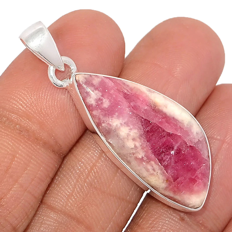 1.7" Natural Rubellite Pink Tourmaline With Quartz Cabochon Pendants - PQCP210