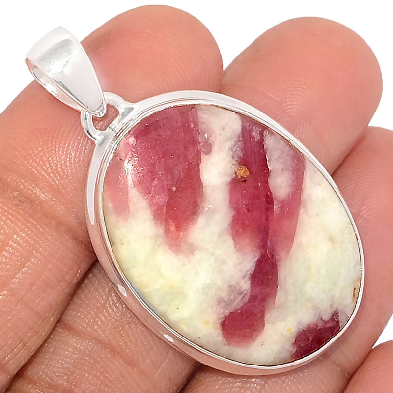 1.7" Natural Rubellite Pink Tourmaline With Quartz Cabochon Pendants - PQCP218