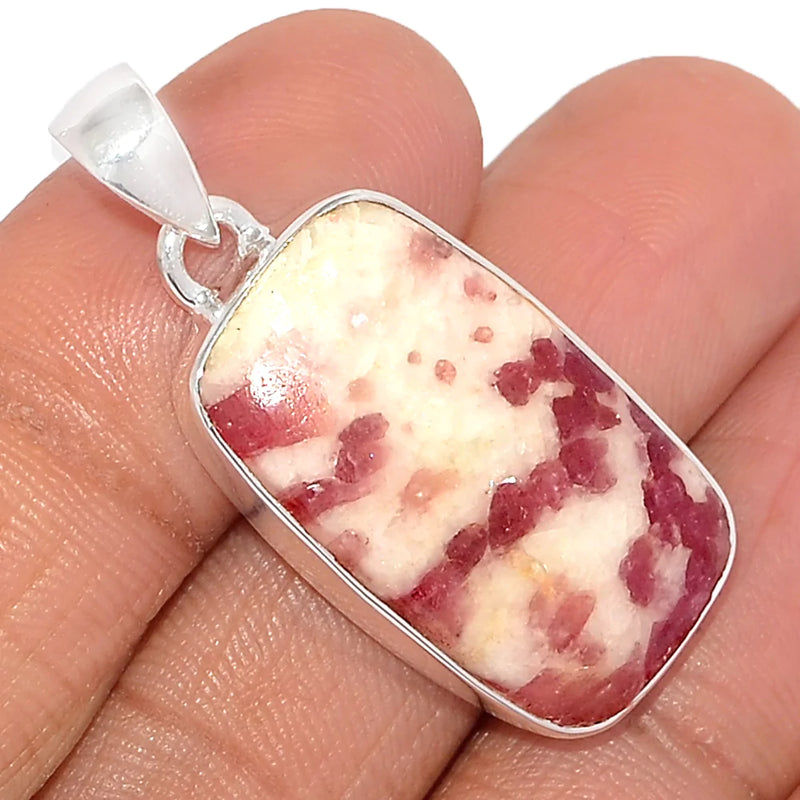 1.5" Natural Rubellite Pink Tourmaline With Quartz Cabochon Pendants - PQCP228