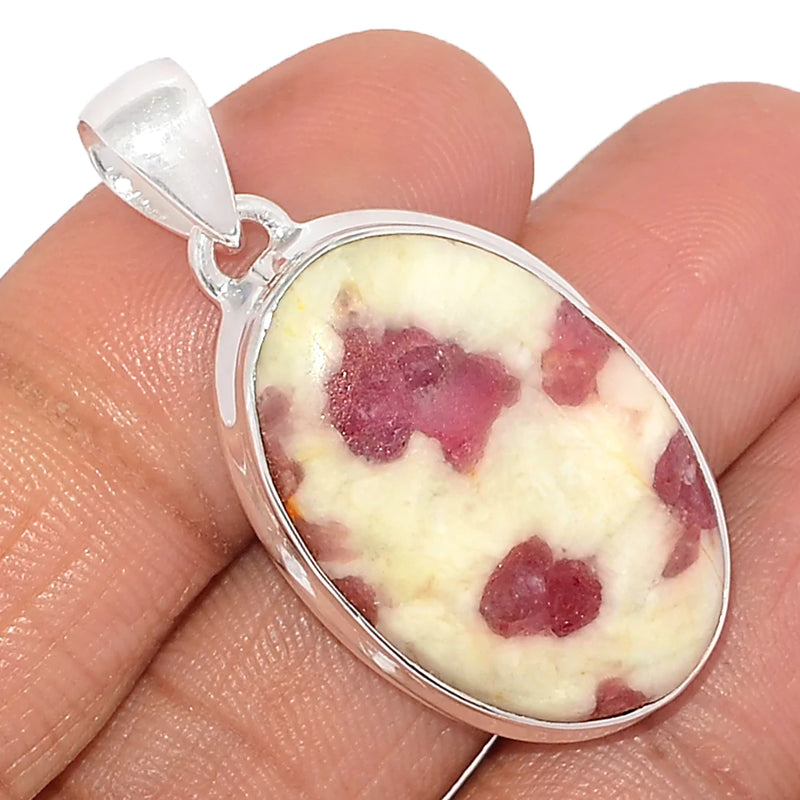 1.6" Natural Rubellite Pink Tourmaline With Quartz Cabochon Pendants - PQCP230