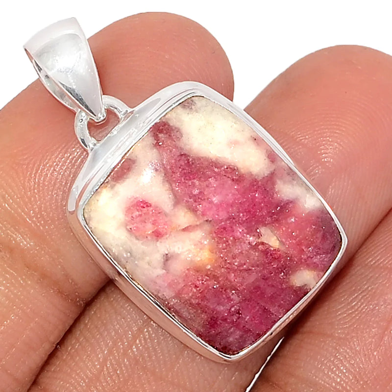 1.3" Natural Rubellite Pink Tourmaline With Quartz Cabochon Pendants - PQCP234