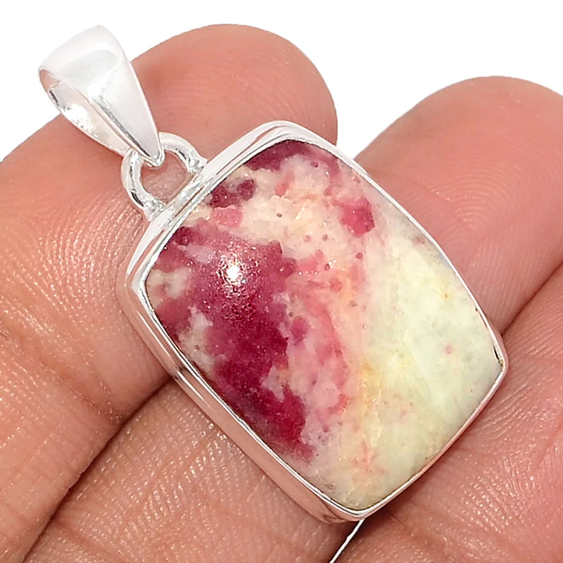 1.3" Natural Rubellite Pink Tourmaline With Quartz Cabochon Pendants - PQCP240