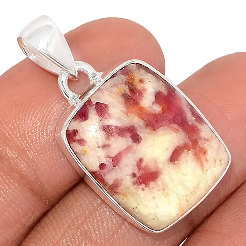 1.3" Natural Rubellite Pink Tourmaline With Quartz Cabochon Pendants - PQCP243