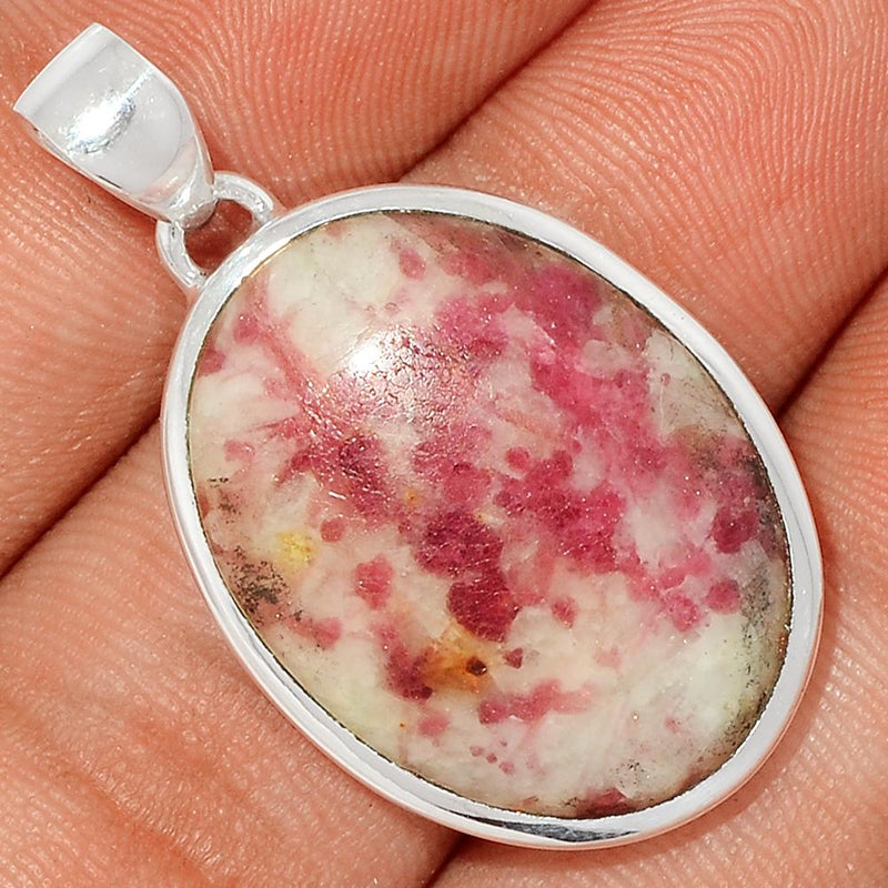 1.3" Natural Rubellite Pink Tourmaline With Quartz Cabochon Pendants - PQCP92