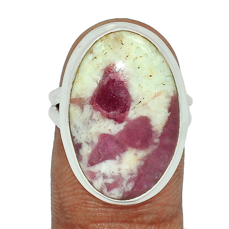 Natural Rubellite Pink Tourmaline With Quartz Cabochon Ring - PQCR288