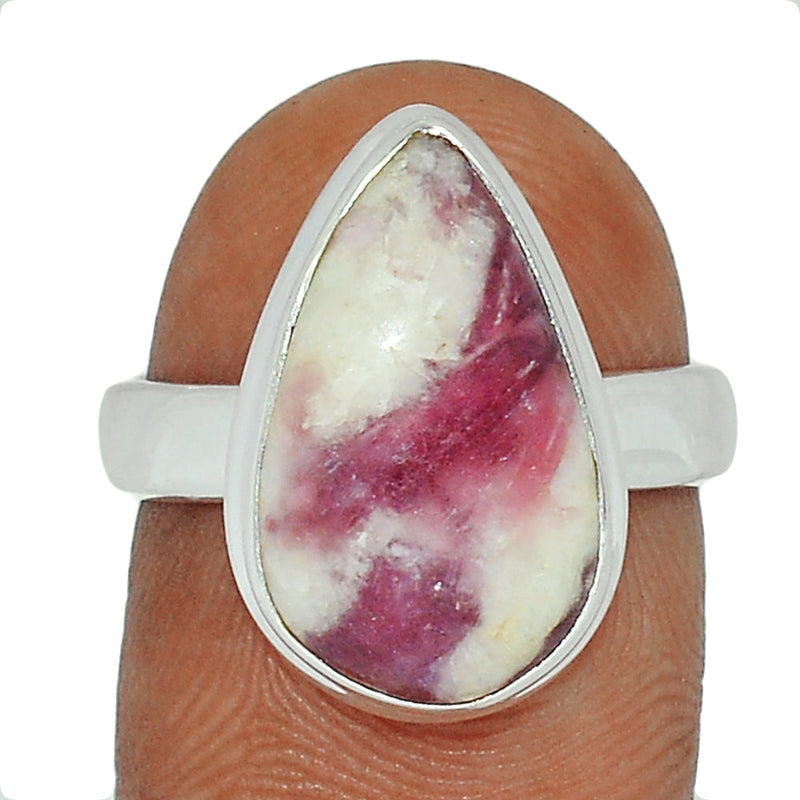 Natural Rubellite Pink Tourmaline With Quartz Cabochon Ring - PQCR299