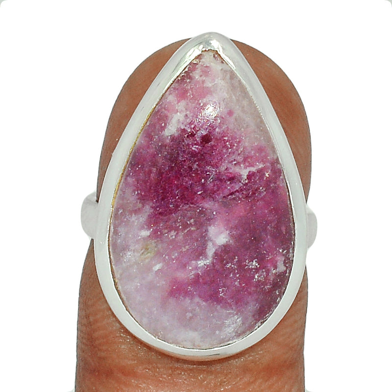 Natural Rubellite Pink Tourmaline With Quartz Cabochon Ring - PQCR330