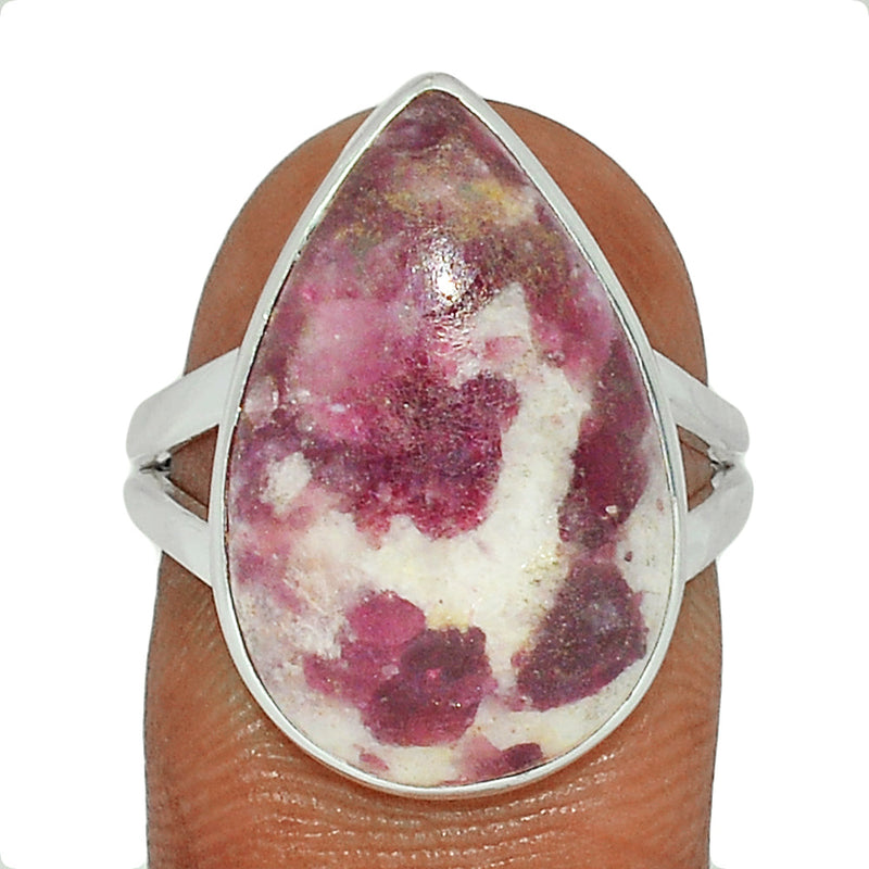 Natural Rubellite Pink Tourmaline With Quartz Cabochon Ring - PQCR335