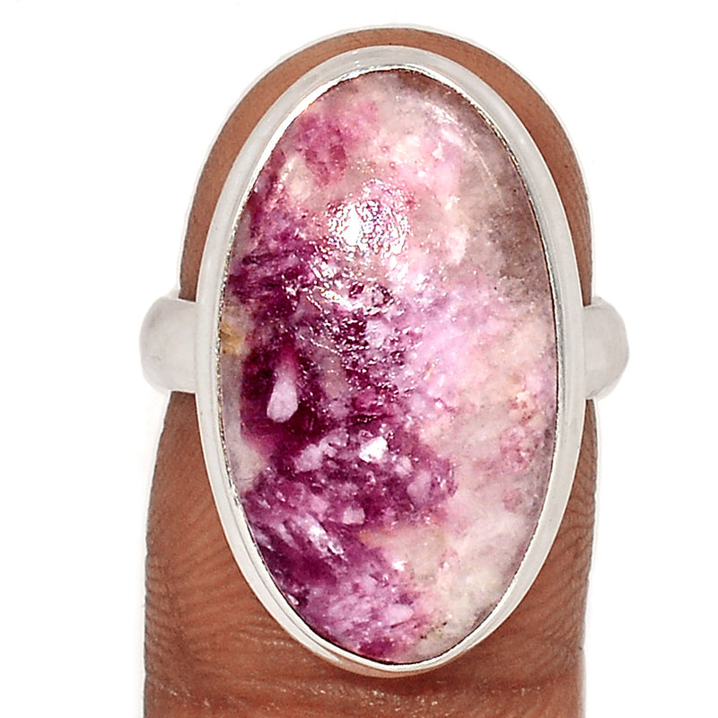 Natural Rubellite Pink Tourmaline With Quartz Cabochon Ring - PQCR378