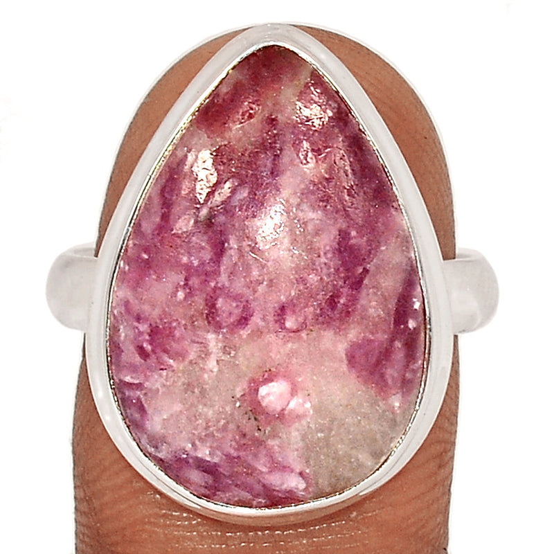 Natural Rubellite Pink Tourmaline With Quartz Cabochon Ring - PQCR379