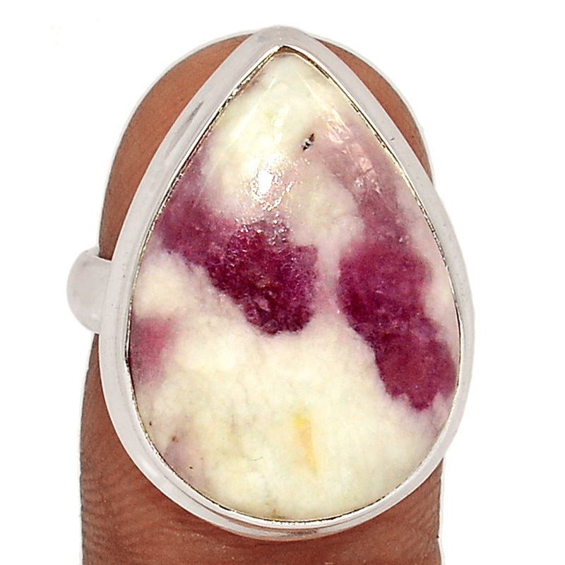Natural Rubellite Pink Tourmaline With Quartz Cabochon Ring - PQCR380
