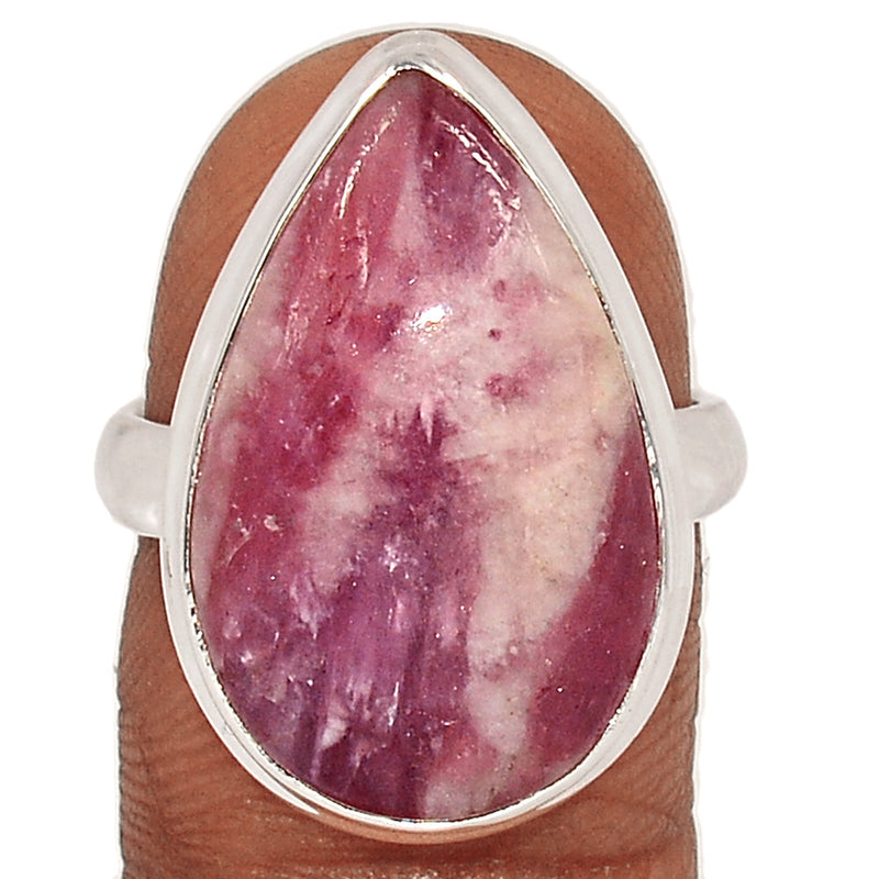 Natural Rubellite Pink Tourmaline With Quartz Cabochon Ring - PQCR390