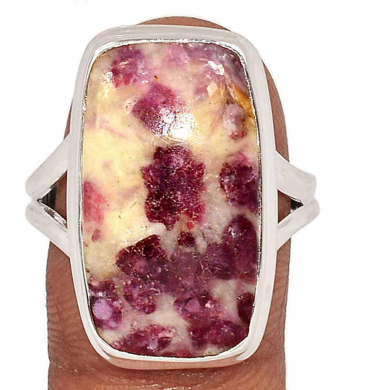 Natural Rubellite Pink Tourmaline With Quartz Cabochon Ring - PQCR409