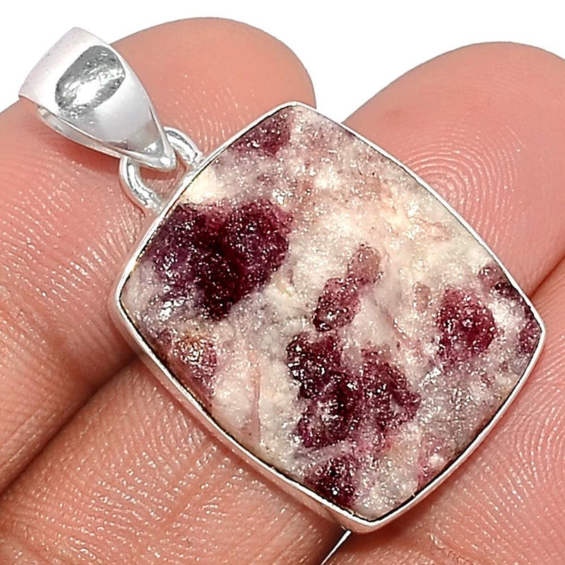 1.3" Natural Rubellite Pink Tourmaline With Quartz Pendants - PTQP392