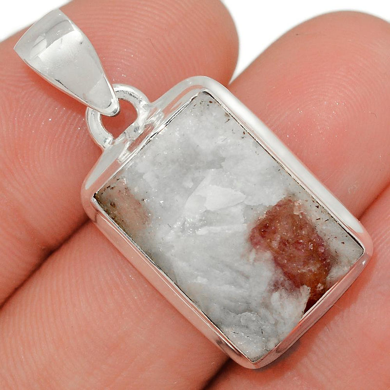 1.2" Natural Rubellite Pink Tourmaline With Quartz Pendants - PTQP419