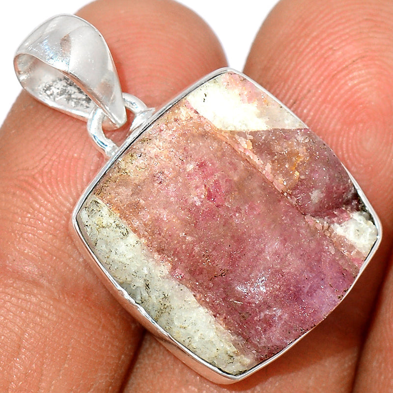 1.2" Natural Rubellite Pink Tourmaline With Quartz Pendants - PTQP424
