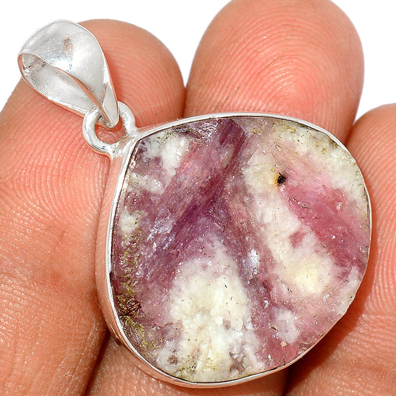 1.5" Natural Rubellite Pink Tourmaline With Quartz Pendants - PTQP428