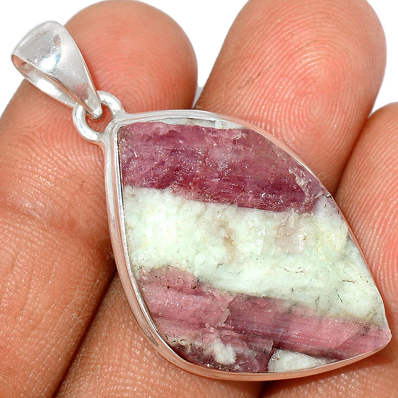 1.7" Natural Rubellite Pink Tourmaline With Quartz Pendants - PTQP432