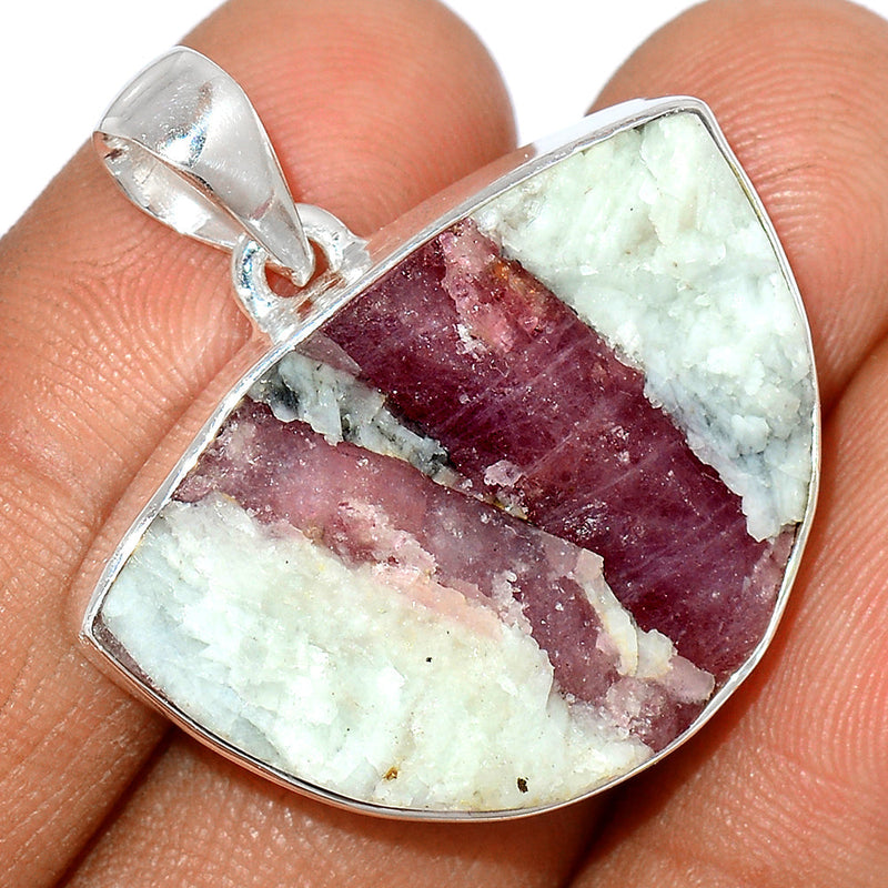 1.2" Natural Rubellite Pink Tourmaline With Quartz Pendants - PTQP439