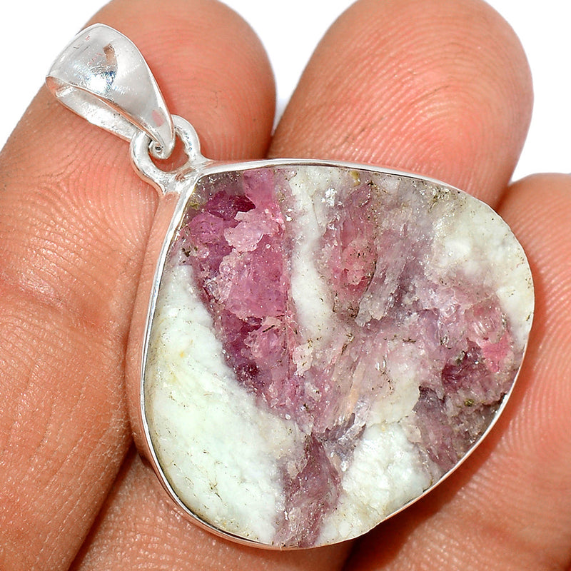 1.5" Natural Rubellite Pink Tourmaline With Quartz Pendants - PTQP440