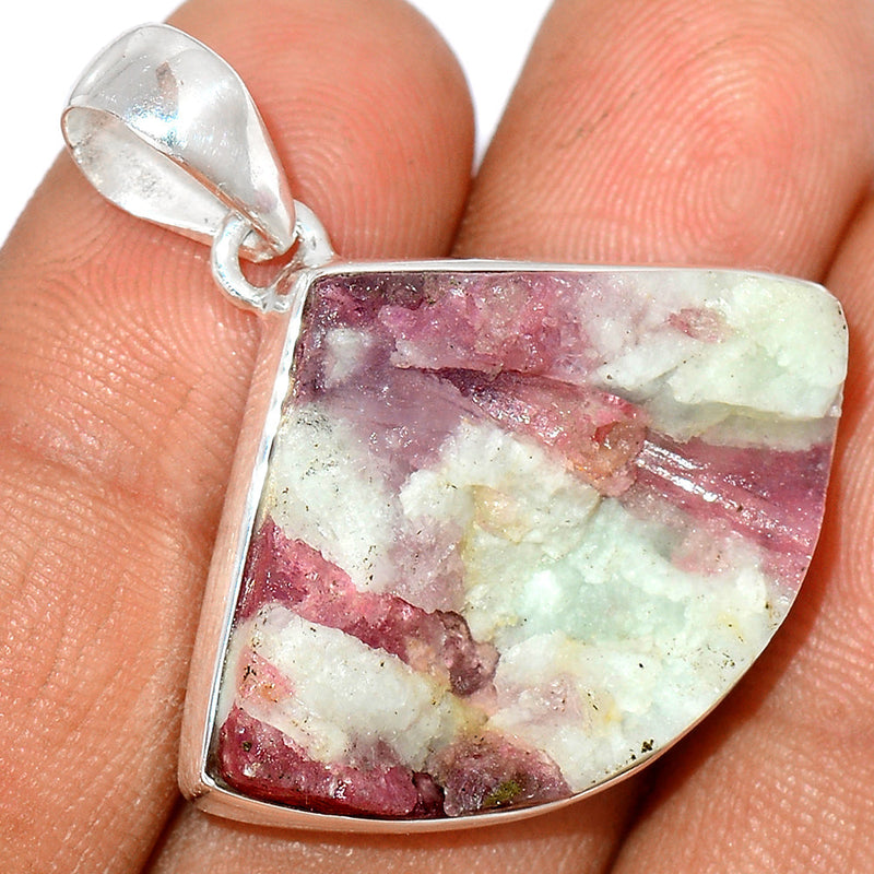 1.3" Natural Rubellite Pink Tourmaline With Quartz Pendants - PTQP442