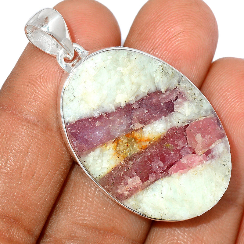1.7" Natural Rubellite Pink Tourmaline With Quartz Pendants - PTQP445