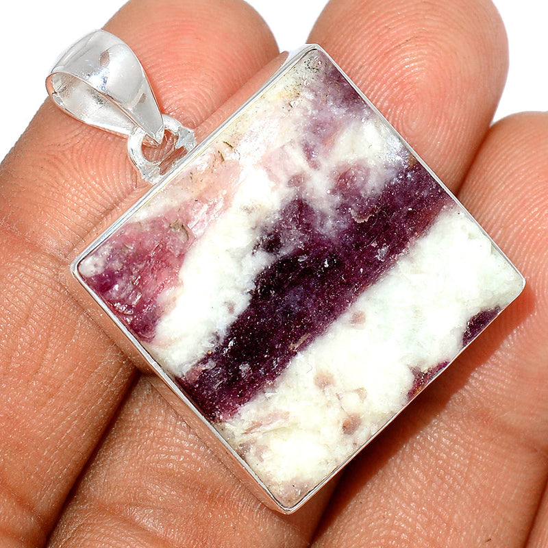 1.5" Natural Rubellite Pink Tourmaline With Quartz Pendants - PTQP447