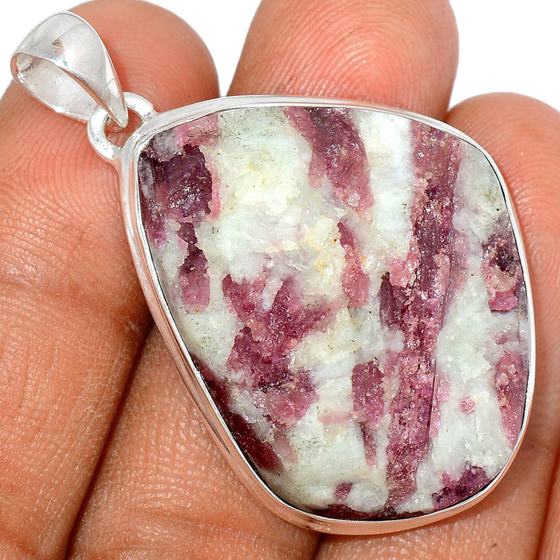 1.8" Natural Rubellite Pink Tourmaline With Quartz Pendants - PTQP451