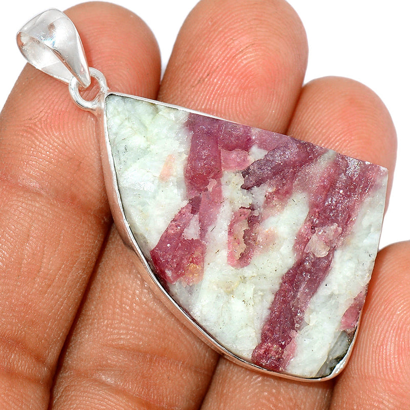 2.1" Natural Rubellite Pink Tourmaline With Quartz Pendants - PTQP453