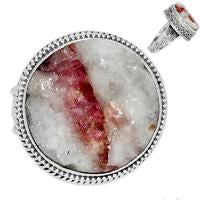 Natural Rubellite Pink Tourmaline With Quartz Ring - PTQR145
