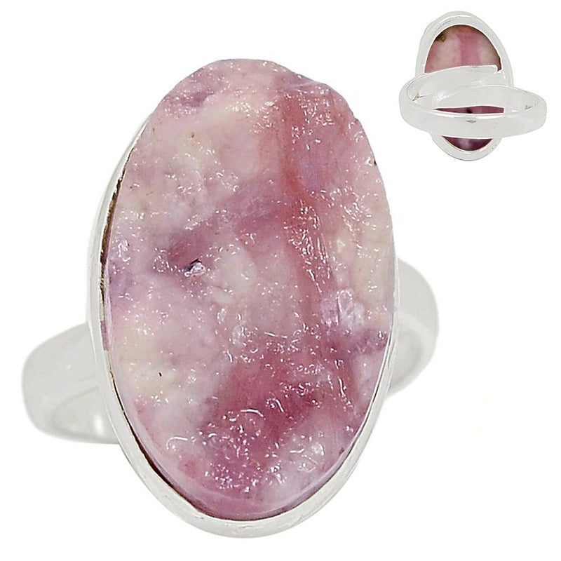 Natural Rubellite Pink Tourmaline With Quartz Ring-PTQR255