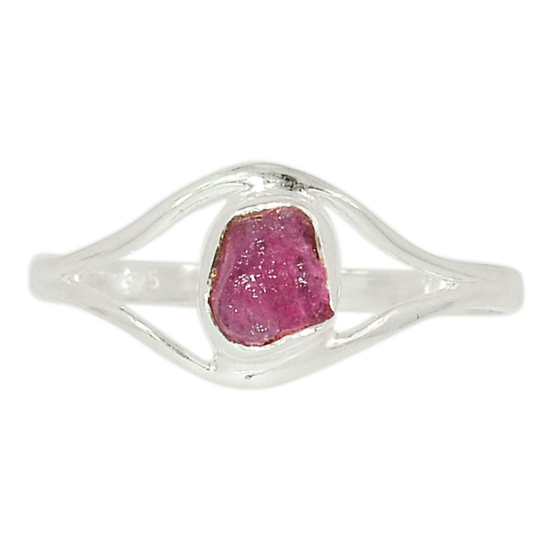 Small Plain - Pink Tourmaline Rough Ring - PTRR100