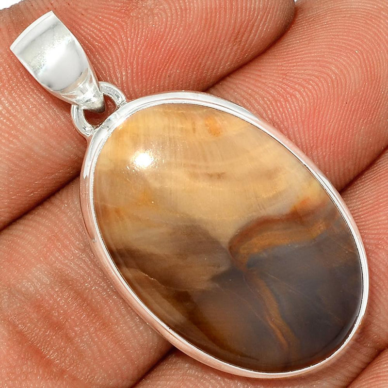 1.6" Petrified Wood Cabochon Pendants - PWCP11