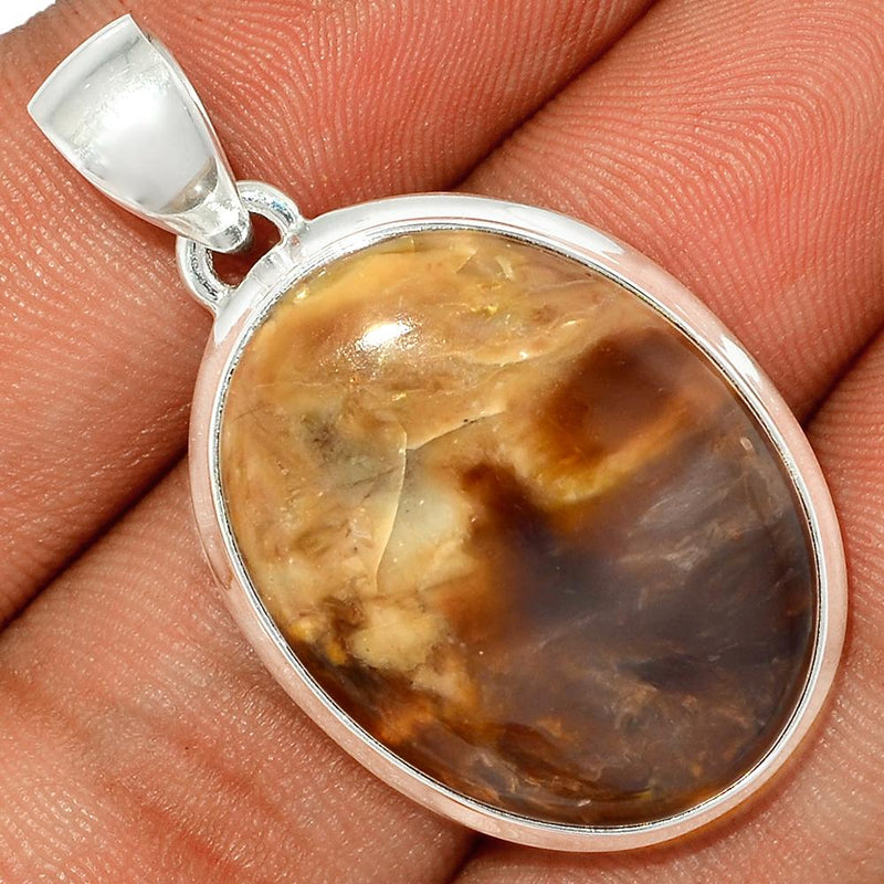 1.5" Petrified Wood Cabochon Pendants - PWCP15