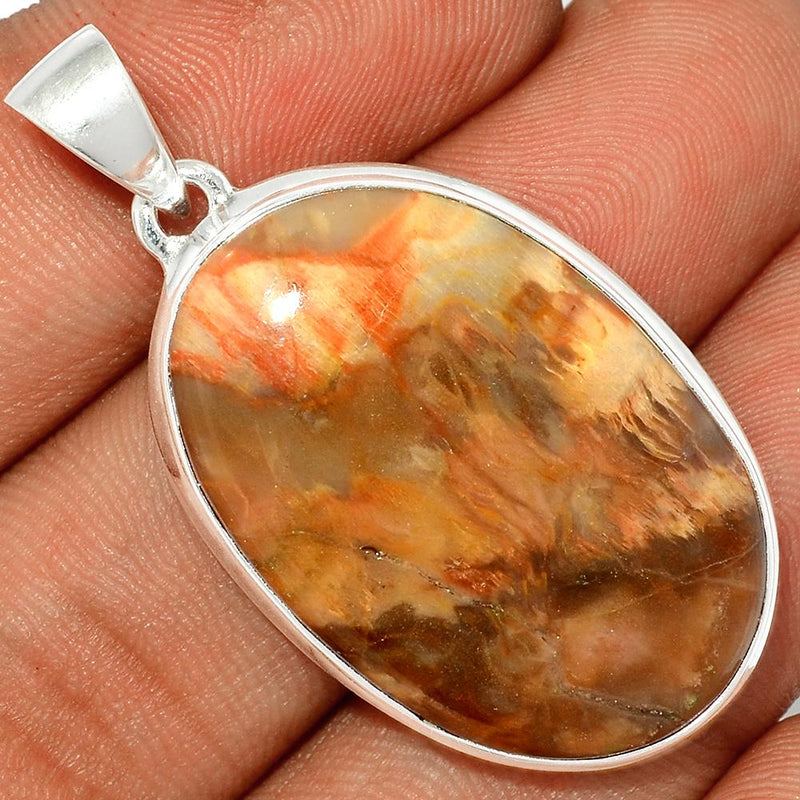 1.6" Petrified Wood Cabochon Pendants - PWCP16