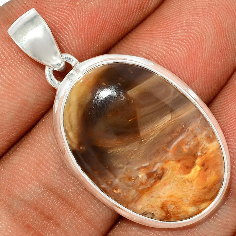 1.5" Petrified Wood Cabochon Pendants - PWCP19