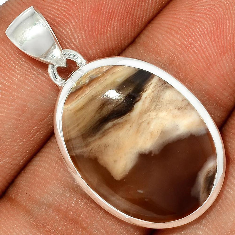 1.3" Petrified Wood Cabochon Pendants - PWCP20