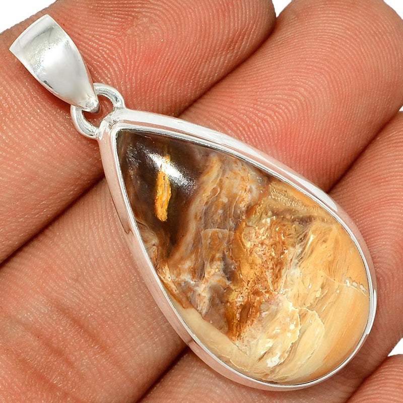 1.7" Petrified Wood Cabochon Pendants - PWCP24