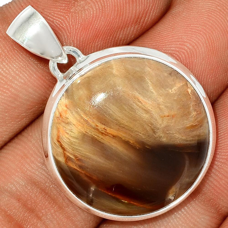 1.3" Petrified Wood Cabochon Pendants - PWCP25