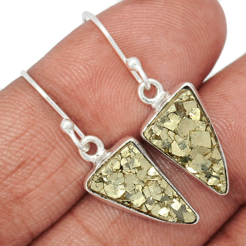 1.2" Mexican Pyrite Druzy Earrings - PYDE330
