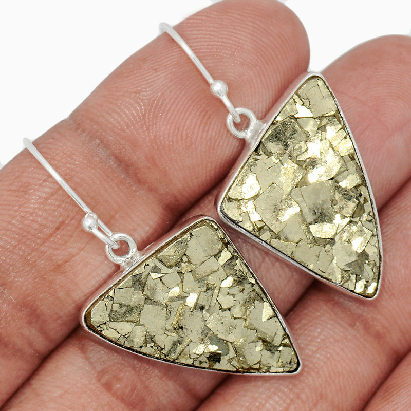 1.6" Mexican Pyrite Druzy Earrings - PYDE331