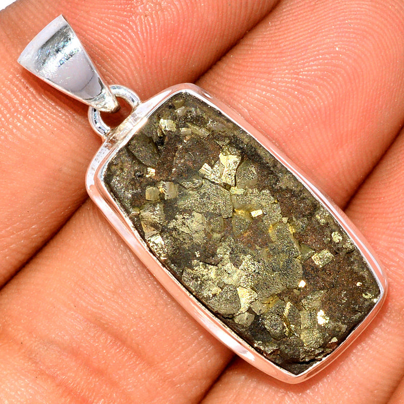 1.5" Mexican Pyrite Druzy Pendants - PYDP350